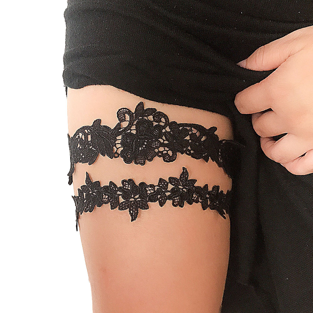 K02 Fashion Soft Sexy Lace Gar - Garter Belt Set avaliação e preço