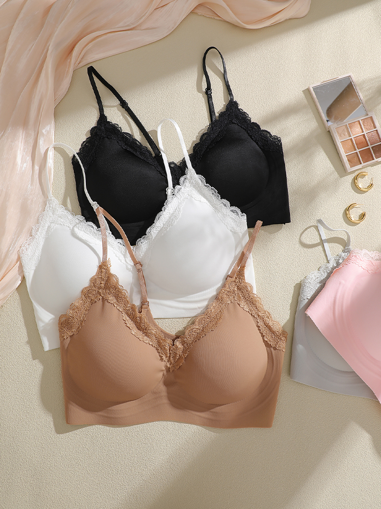 French Style Lace Bralette Fem - Bralette Wireless Soft avaliação e preço