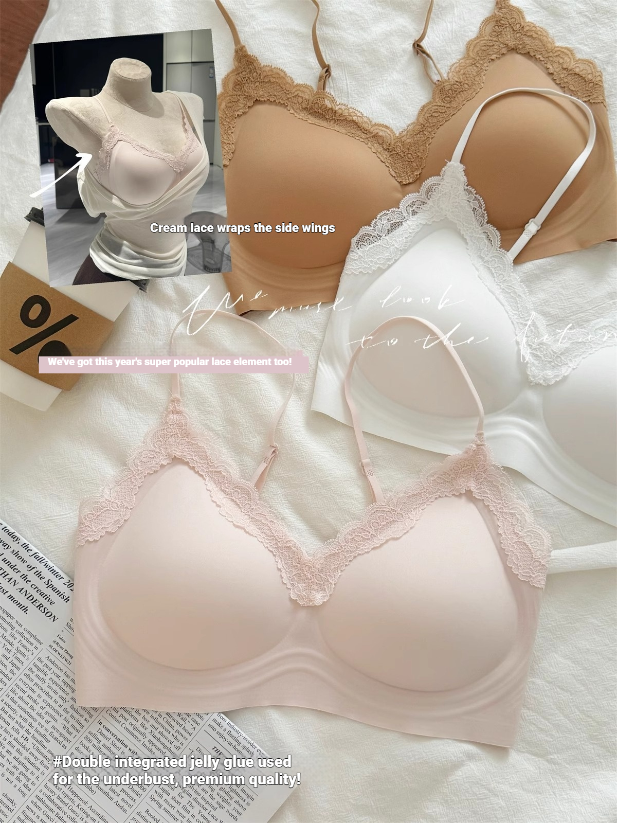 French Style Lace Bralette Fem - Bralette Wireless Soft avaliação e preço