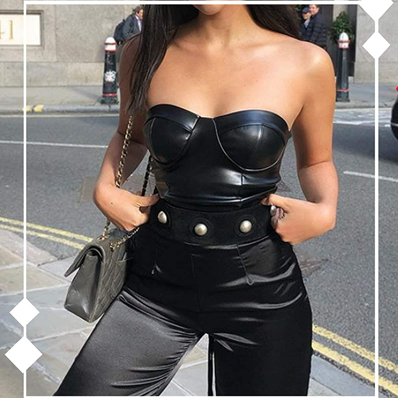 Women Leather Corset Bustiers  - Corset Waist Cinch avaliação e preço