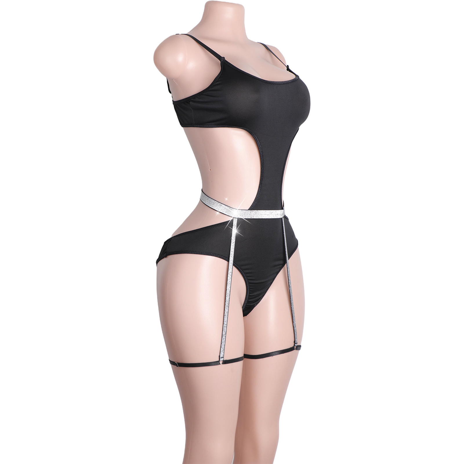Custom Rhinestone Pole Dancewe - Garter Belt Set avaliação e preço