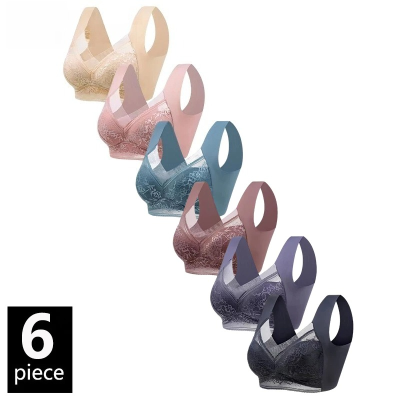 6PCS Women Wireless Push Up Br - Bralette Wireless Soft avaliação e preço
