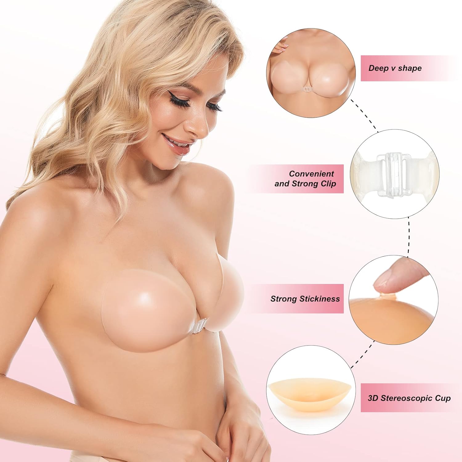 Sticky Bra Push Up Adhesive Br - Silicone Bra Adhesive avaliação e preço