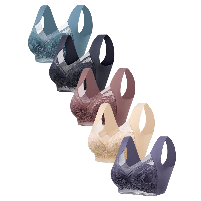 5PCS Plus Size Bras Women Lace - Bralette Wireless Soft avaliação e preço