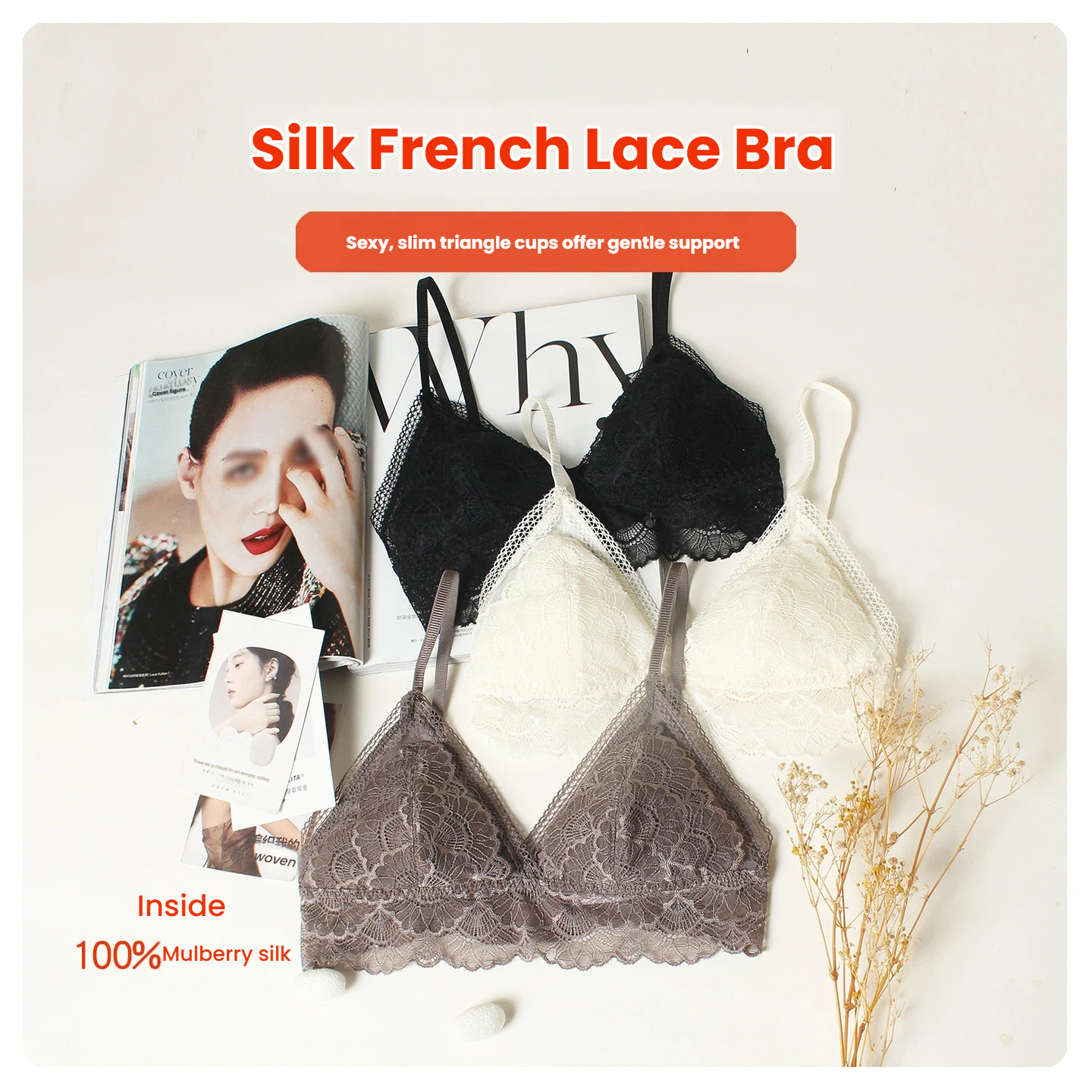 100% Mulberry Silk Triangle Cu - Bralette Wireless Soft avaliação e preço