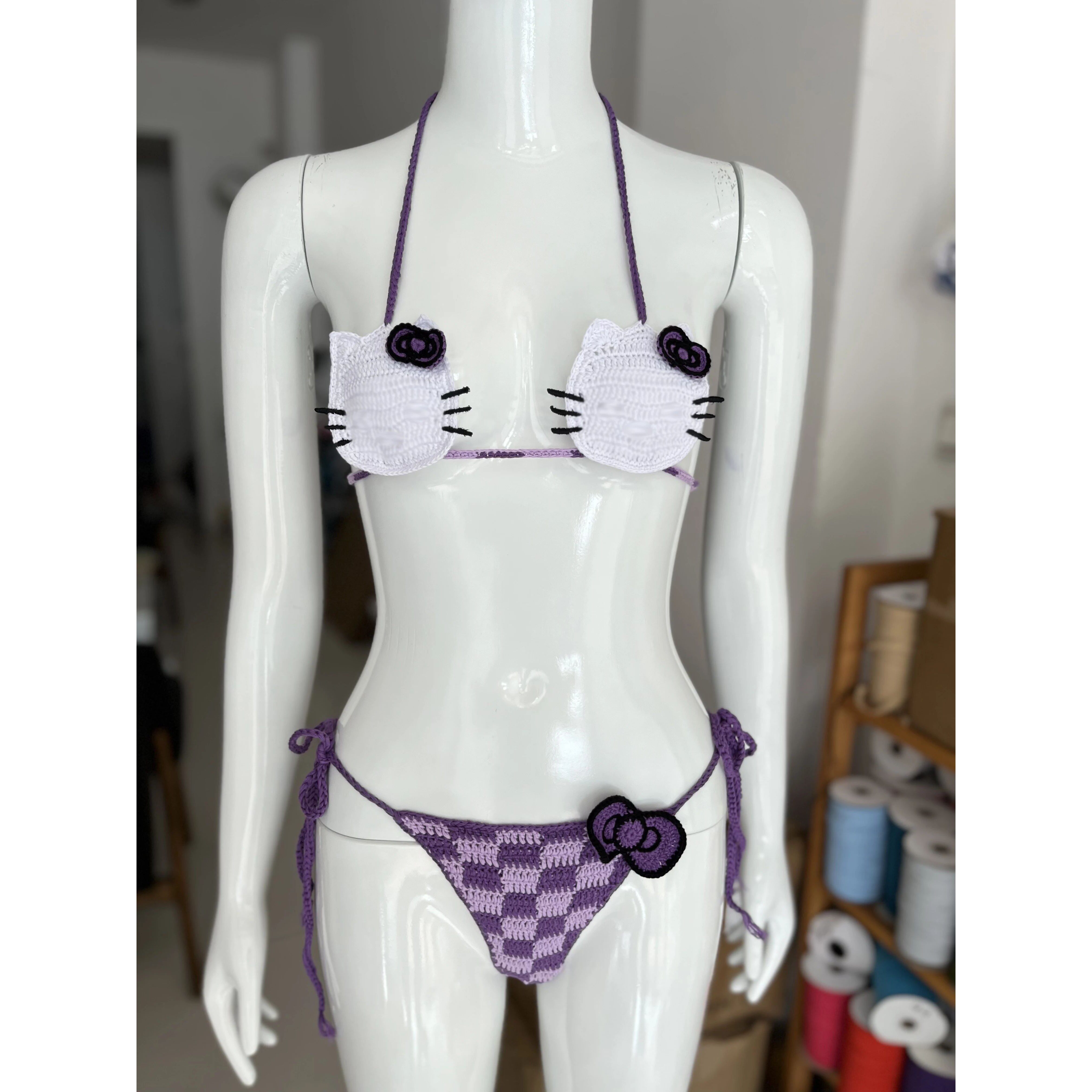 Hello Kitty Bikini Set Lady's  - Thong Bikini Women avaliação e preço