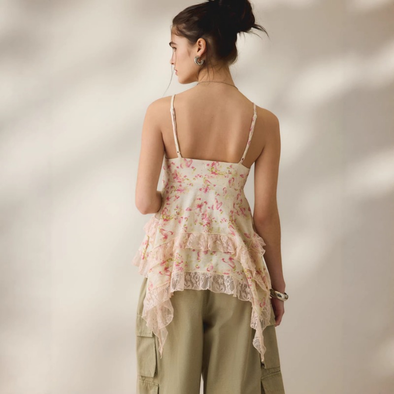 Vintage Floral Chiffon Cami To - Cami Top Lace avaliação e preço