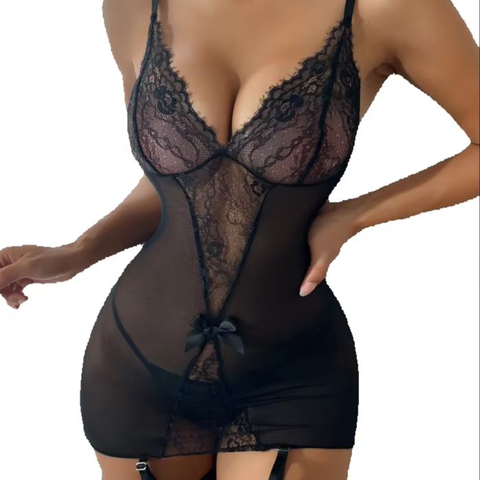 Lace Underwear Set with Stocki - Garter Belt Set avaliação e preço