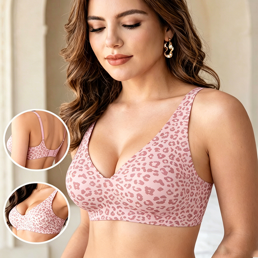1Pcs Leopard Print Seamless Wi - Bralette Wireless Soft avaliação e preço