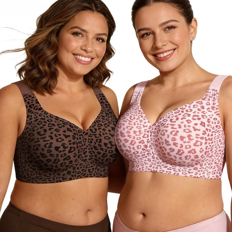 1Pcs Leopard Print Seamless Wi - Bralette Wireless Soft avaliação e preço
