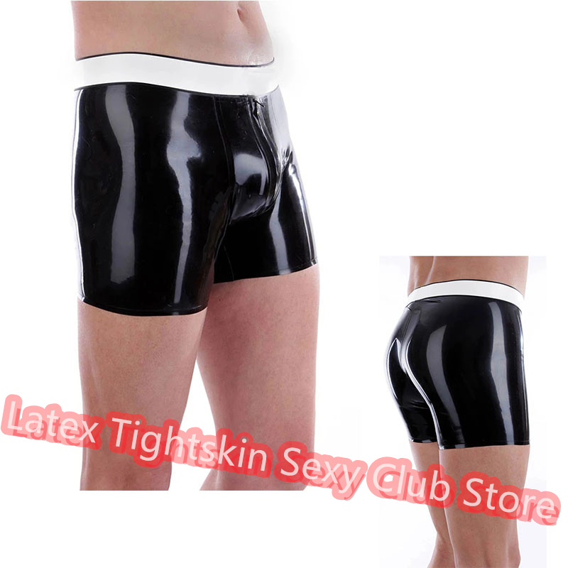 Men Latex Panties Boxer Black  - Seamless Underwear Women avaliação e preço