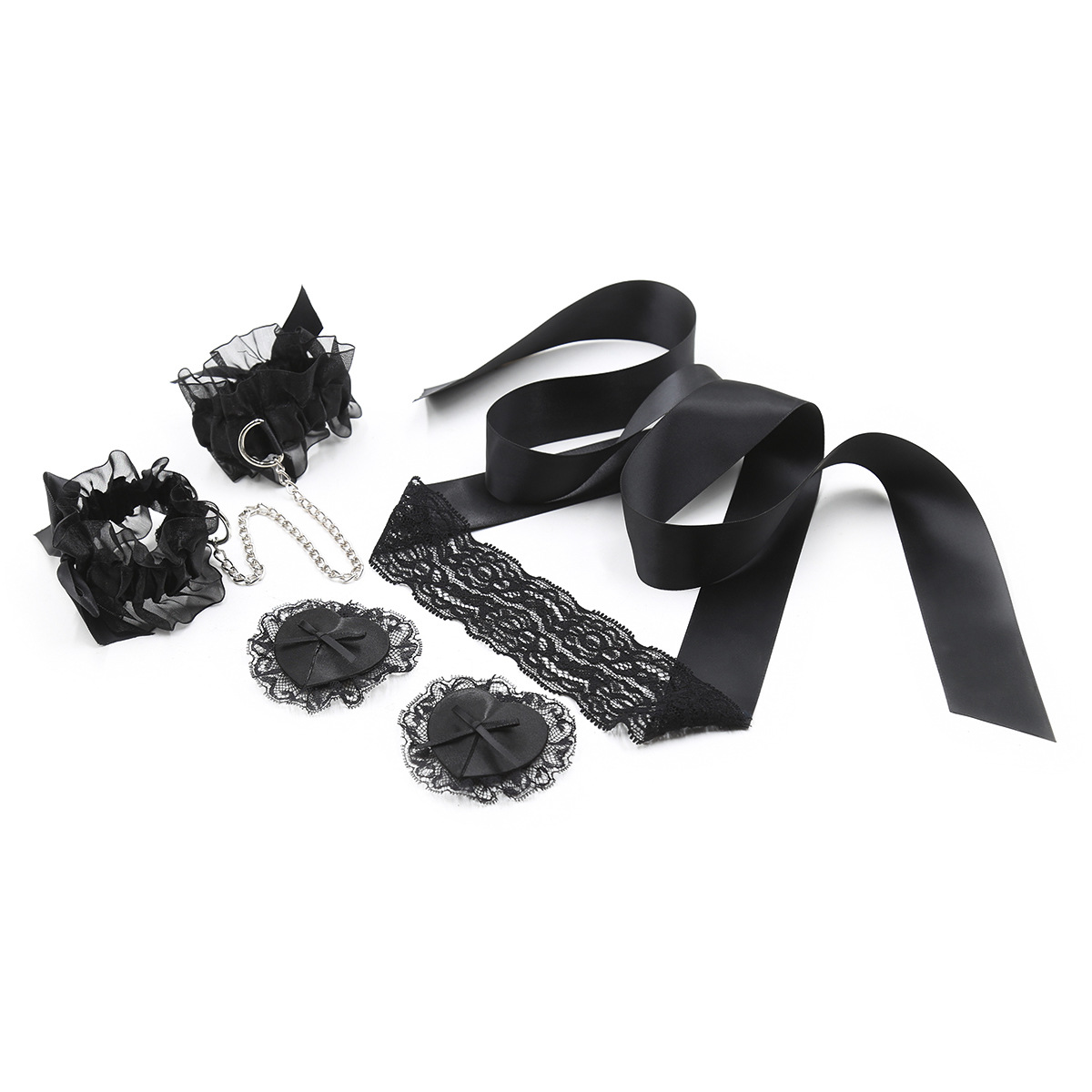 Lace Sex Toy Set Adult Handcuf - Nipple Cover Pasties avaliação e preço