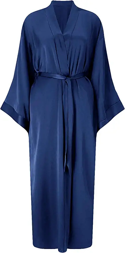 2021 New Satin Chiffon Robes B - Robe Silk Women avaliação e preço