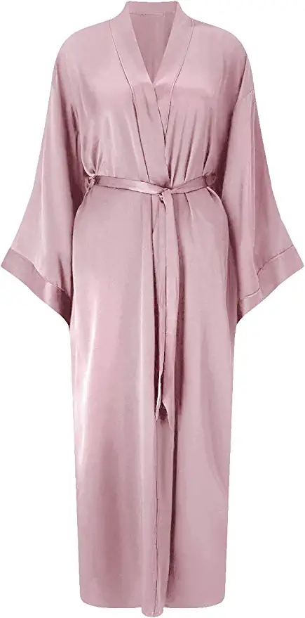 2021 New Satin Chiffon Robes B - Robe Silk Women avaliação e preço