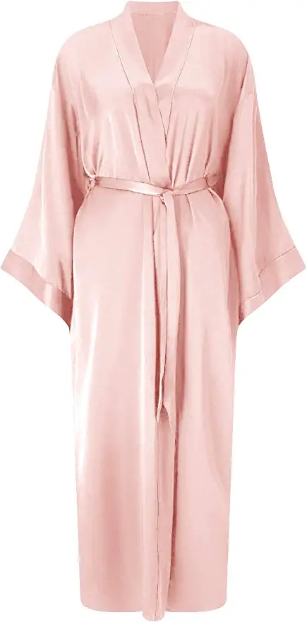 2021 New Satin Chiffon Robes B - Robe Silk Women avaliação e preço