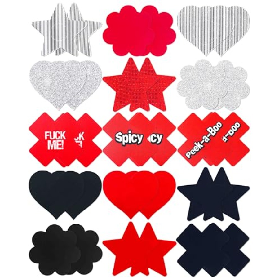 15 Pairs Nipple Pasties Rave N - Nipple Cover Pasties avaliação e preço