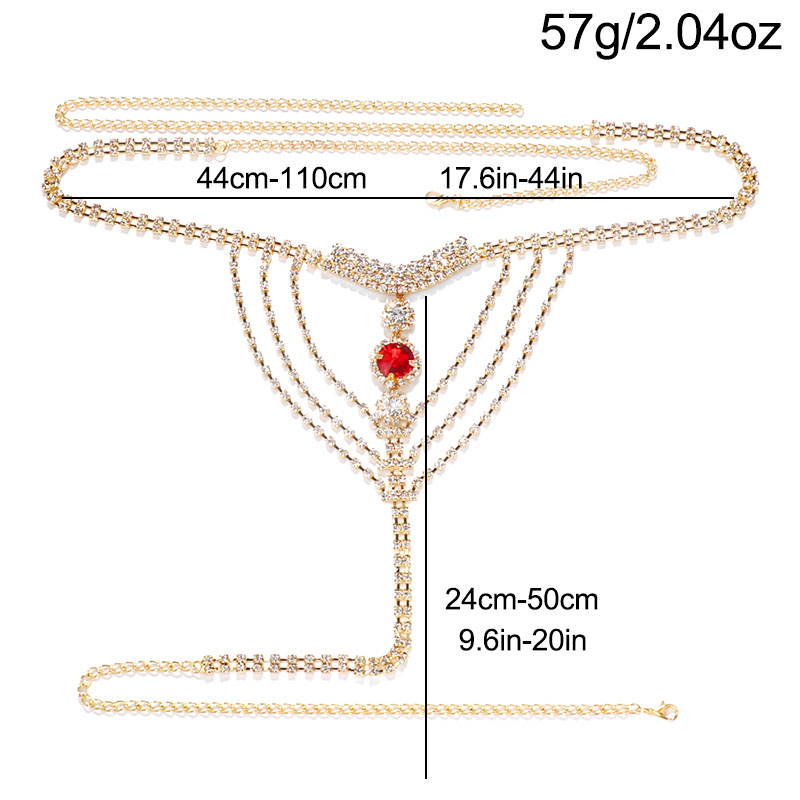 Crystal Rhinestone Body Chain  - Thong Bikini Women avaliação e preço