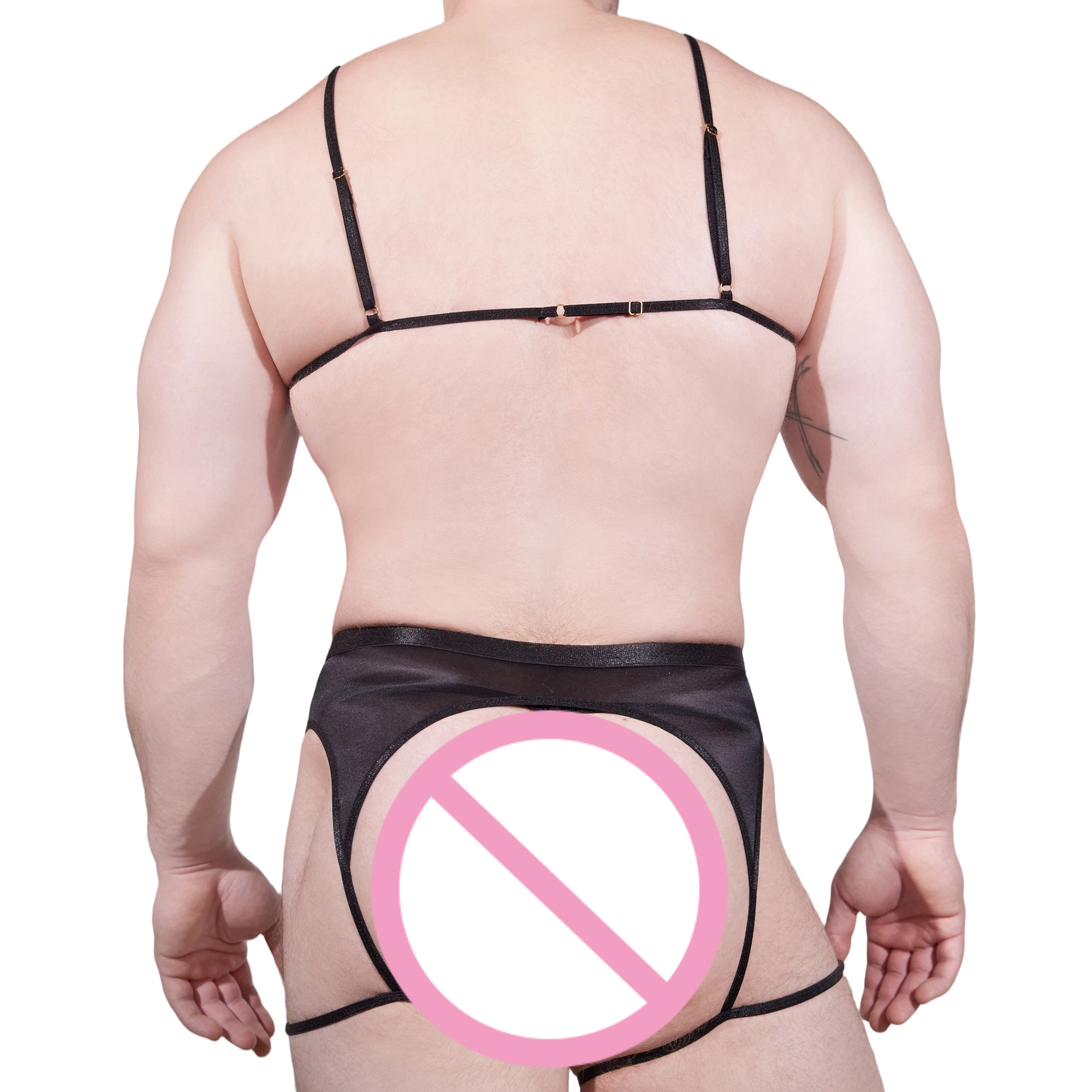 Men Novelty See-through Lace L - Garter Belt Set avaliação e preço