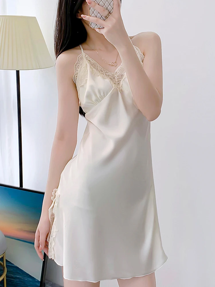New Silk Pajama Strap Sleeping - Robe Silk Women avaliação e preço
