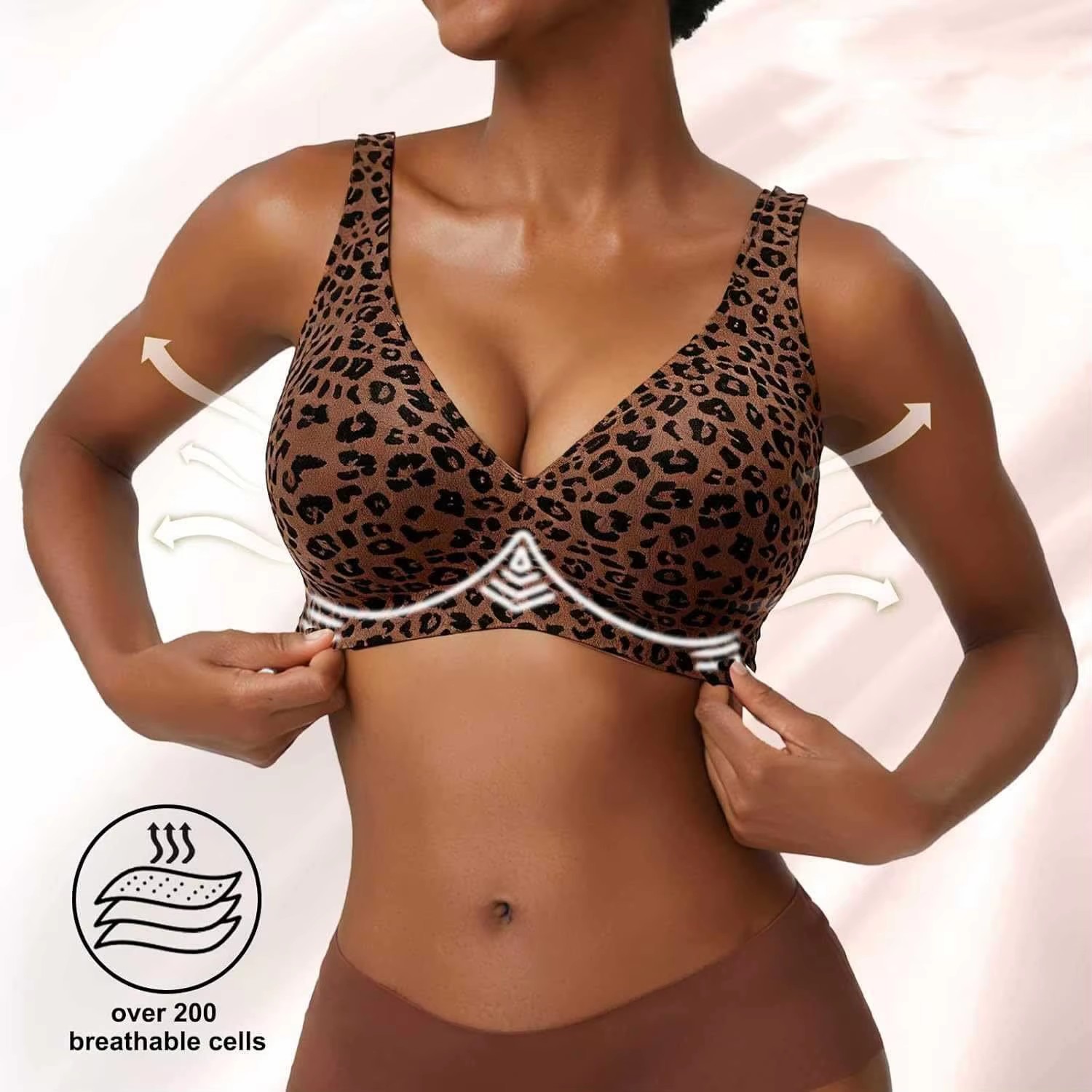 Custom made-2-Row Hook Leopard - Seamless Underwear Women avaliação e preço