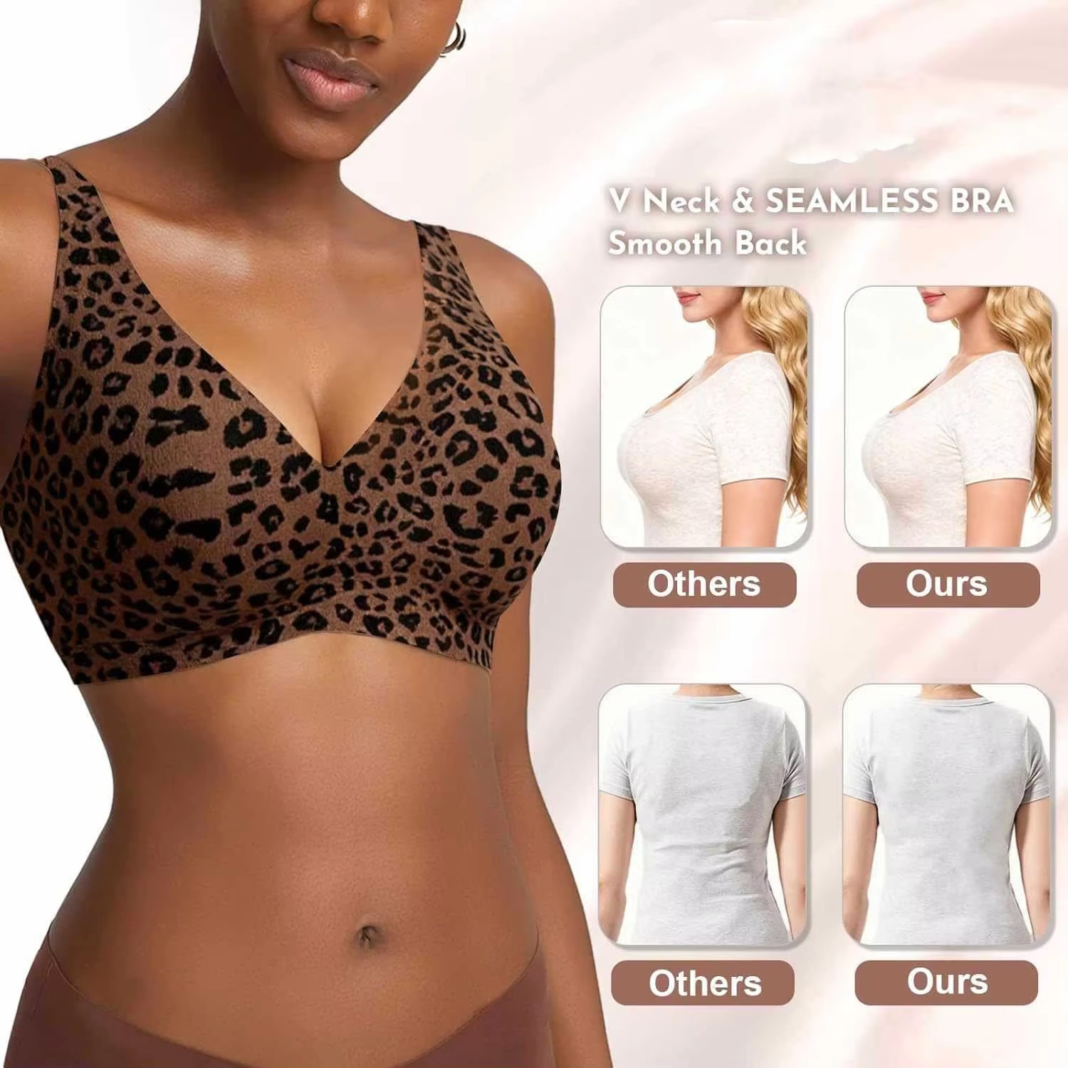 Custom made-2-Row Hook Leopard - Seamless Underwear Women avaliação e preço