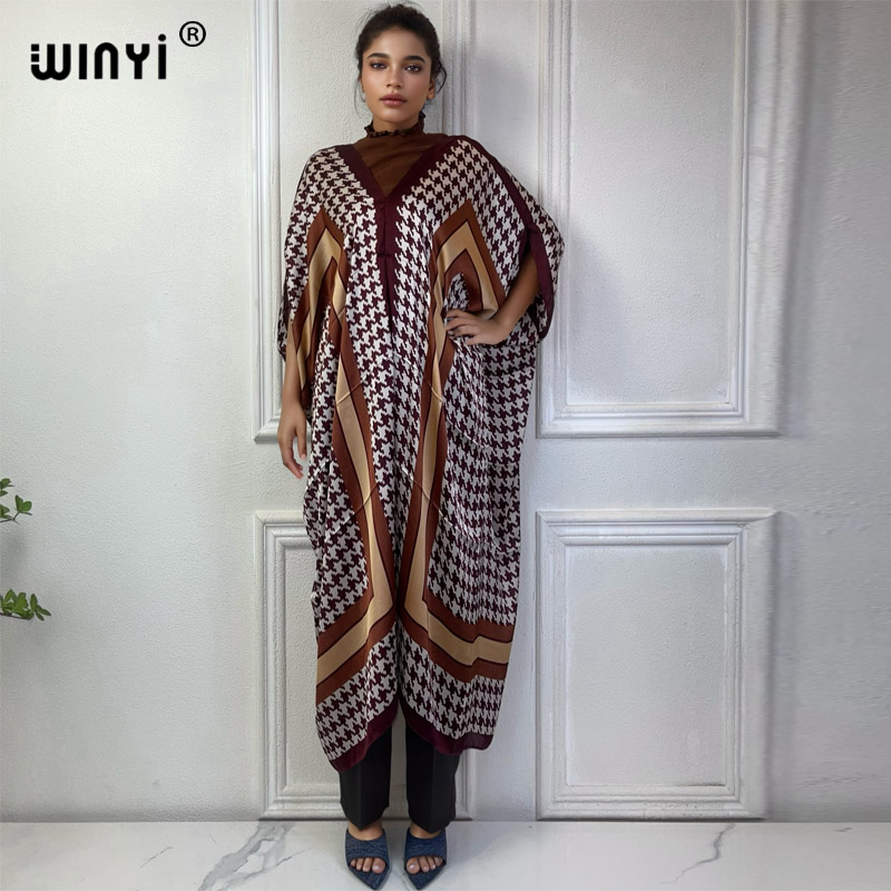 WINYI Summer african V-neck dr - Robe Silk Women avaliação e preço