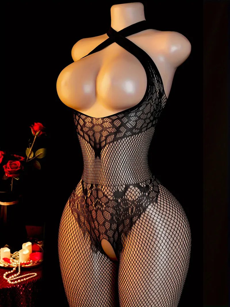 Sling Halter Neck Baby Dolls U - Bodystocking Fishnet avaliação e preço