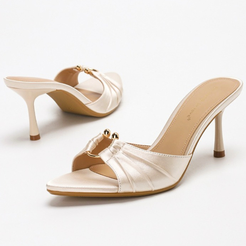 Pleated Metal Ring Satin Elega - Slip Dress Satin avaliação e preço