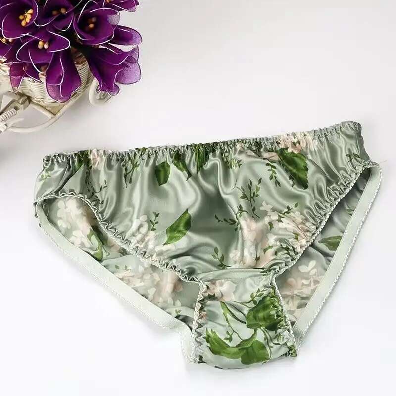 Summer Floral Print Ice Silk M - Boyshort Underwear avaliação e preço