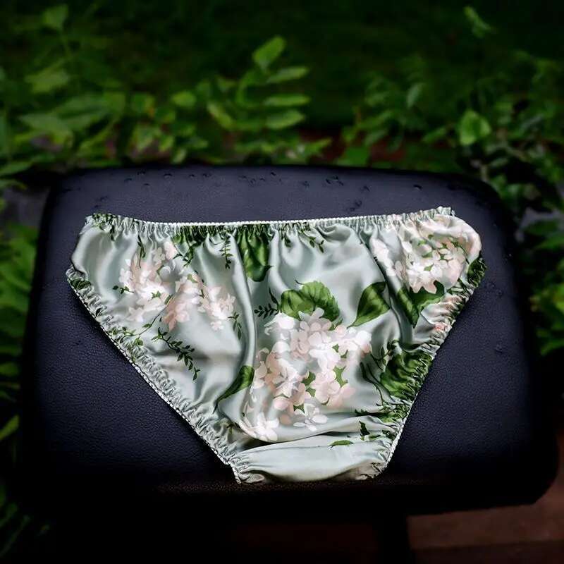 Summer Floral Print Ice Silk M - Boyshort Underwear avaliação e preço