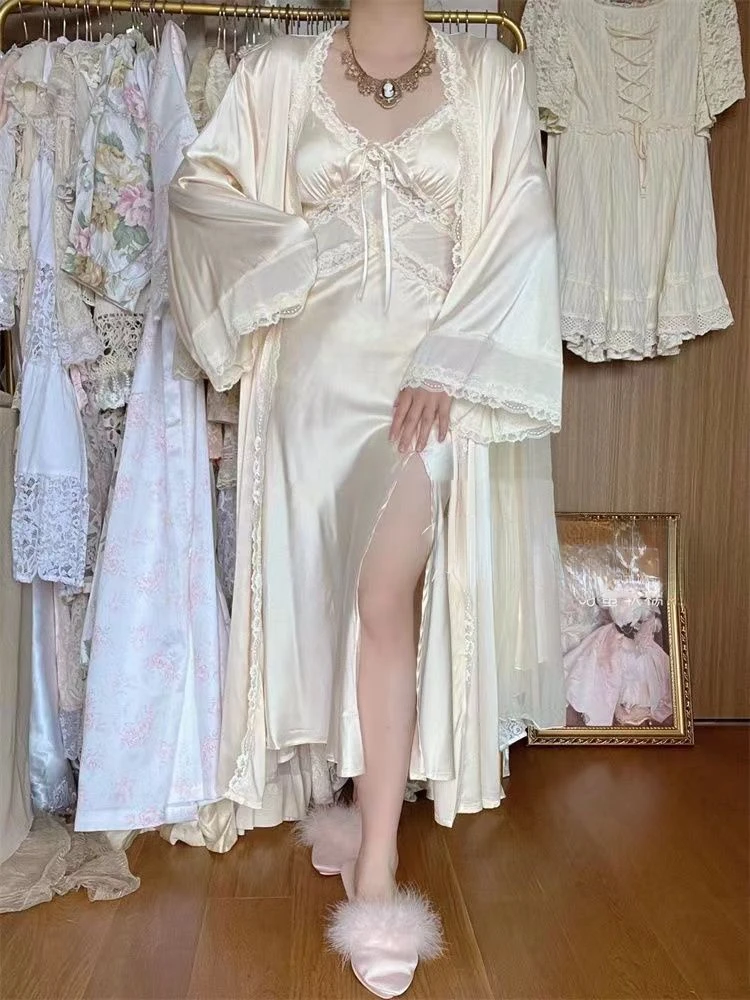Silk Robe Gown Sets Women Gent - Robe Silk Women avaliação e preço