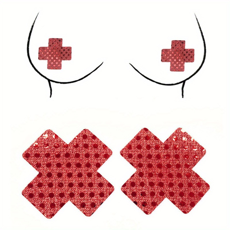 Red Cross Design Nipple Covers - Nipple Cover Pasties avaliação e preço